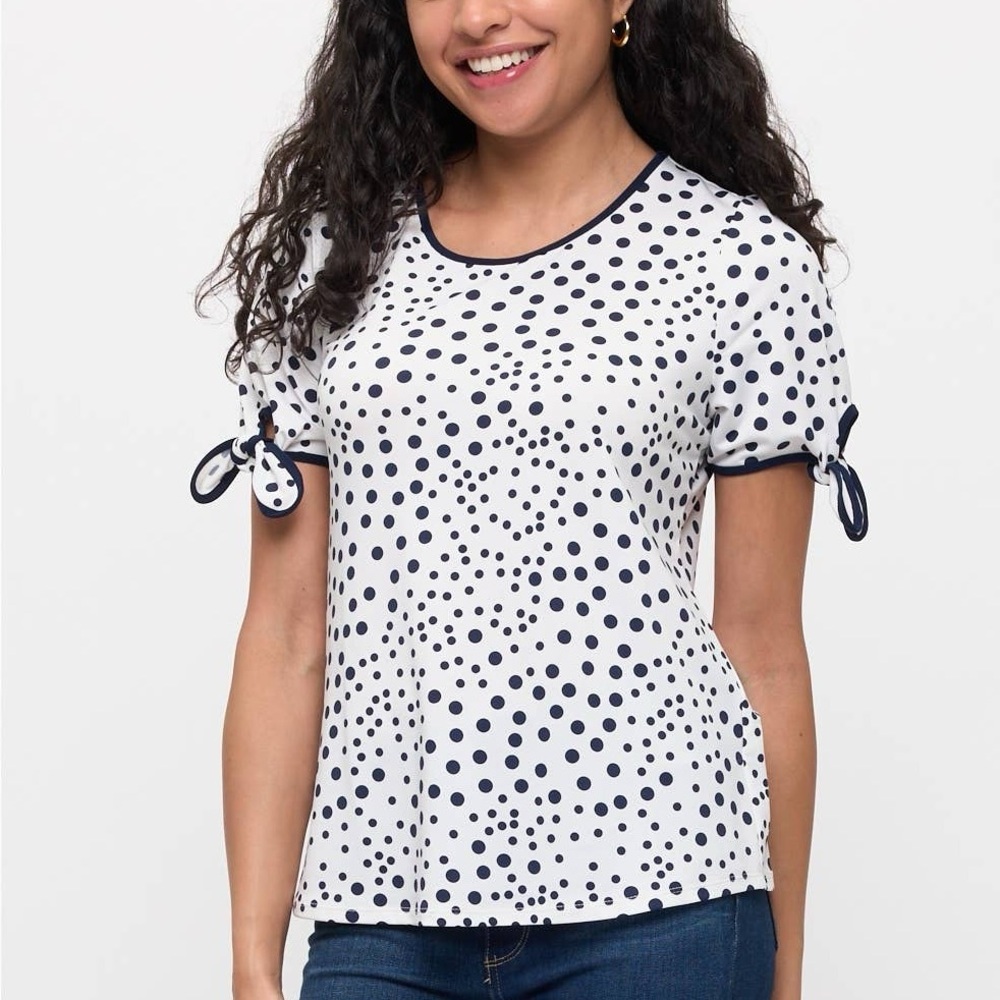 Polka Dot Short Sleeve Top
